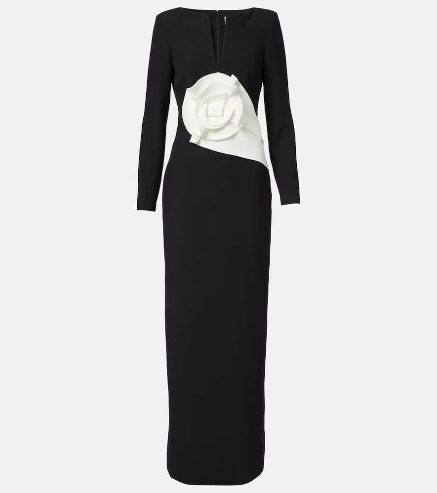 Roland Mouret Floral-appliqu√É¬© cr√É¬™pe gown