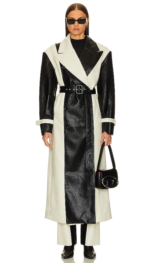 Ronny Kobo Baylor Coat in Black,White