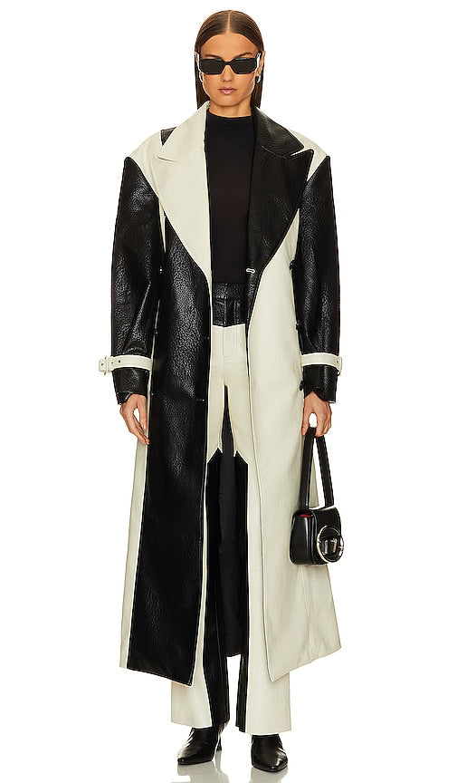 Ronny Kobo Baylor Coat in Black,White