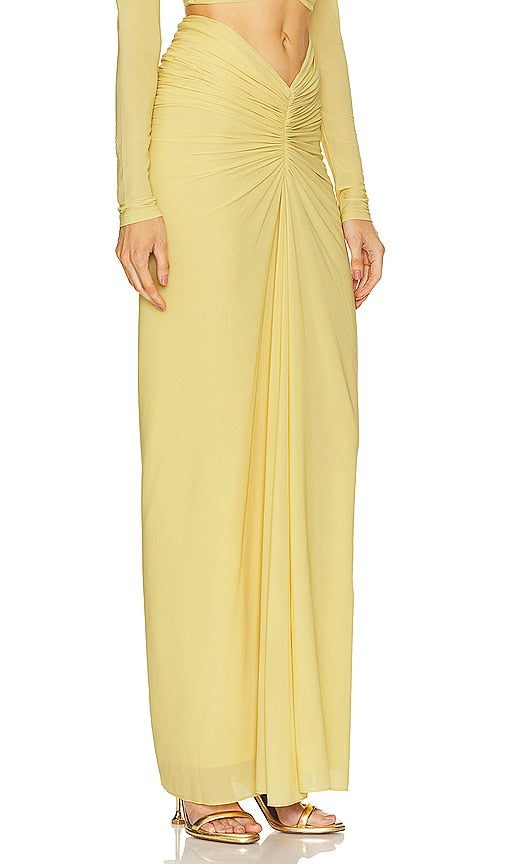 Ronny Kobo Chase Skirt in Yellow