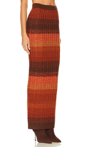 Ronny Kobo Dava Knit Skirt in Rust