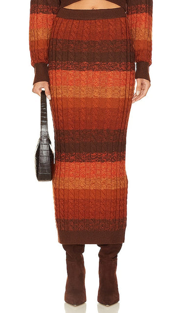 Ronny Kobo Dava Knit Skirt in Rust - Jupe en tricot Ronny Kobo Dava en rouille - Ronny Kobo Dava 铁锈色针织半身裙 - Ronny Kobo Dava Strickrock in Rost - Ronny Kobo Dava 니트 스커트 - Gonna in maglia Ronny Kobo Dava color ruggine