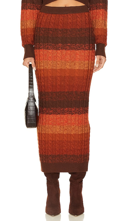 Ronny Kobo Dava Knit Skirt in Rust - Jupe en tricot Ronny Kobo Dava en rouille - Ronny Kobo Dava 铁锈色针织半身裙 - Ronny Kobo Dava Strickrock in Rost - Ronny Kobo Dava 니트 스커트 - Gonna in maglia Ronny Kobo Dava color ruggine