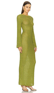 Ronny Kobo Exa Knit Dress in Green