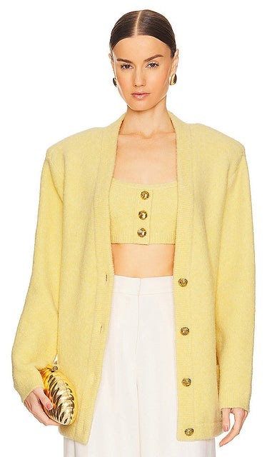 Ronny Kobo Hilari Cardigan in Yellow - Ronny Kobo Cardigan Hilari en jaune - Ronny Kobo Hilari 黄色开衫 - Ronny Kobo Hilari Cardigan in Gelb - Ronny Kobo Hilari 카디건 옐로우 색상 - Cardigan Ronny Kobo Hilari in giallo