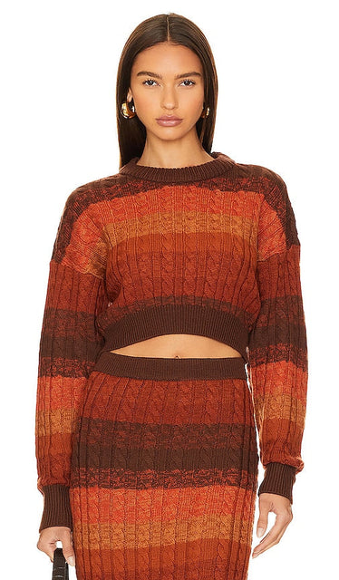 Ronny Kobo Ingram Knit Top in Rust - Ronny Kobo Ingram Top en tricot en rouille - Ronny Kobo Ingram 铁锈色针织上衣 - Ronny Kobo Ingram Strickoberteil in Rost - Ronny Kobo 잉그램 니트 탑 - Top in maglia Ronny Kobo Ingram color ruggine