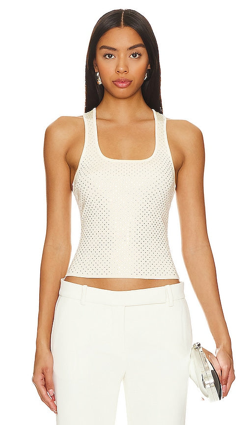 Ronny Kobo Mikita Knit Top in White - Haut en tricot Ronny Kobo Mikita en blanc - Ronny Kobo Mikita 白色针织上衣 - Ronny Kobo Mikita Strickoberteil in Weiß - Ronny Kobo Mikita 니트 탑 화이트 색상 - Top in maglia Ronny Kobo Mikita in bianco