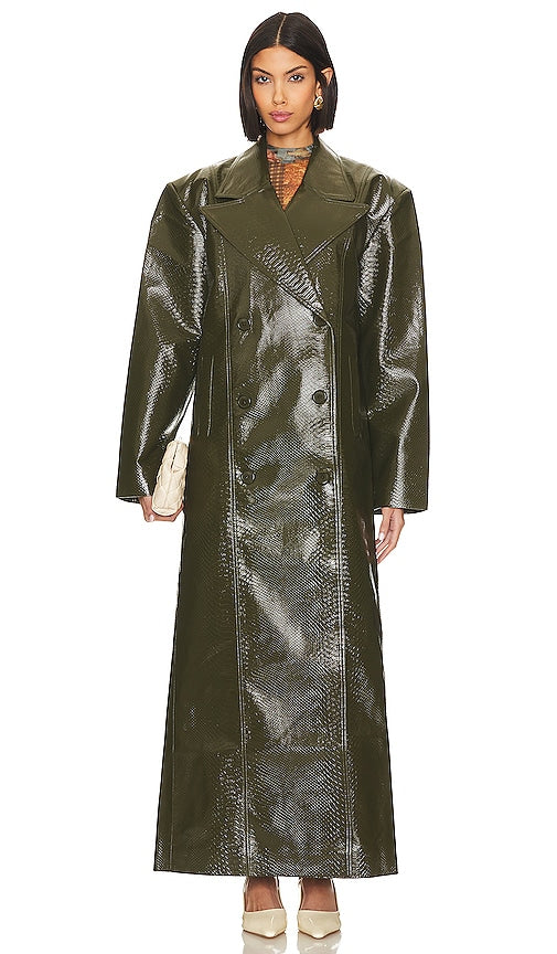 Ronny Kobo Roxton Coat in Olive