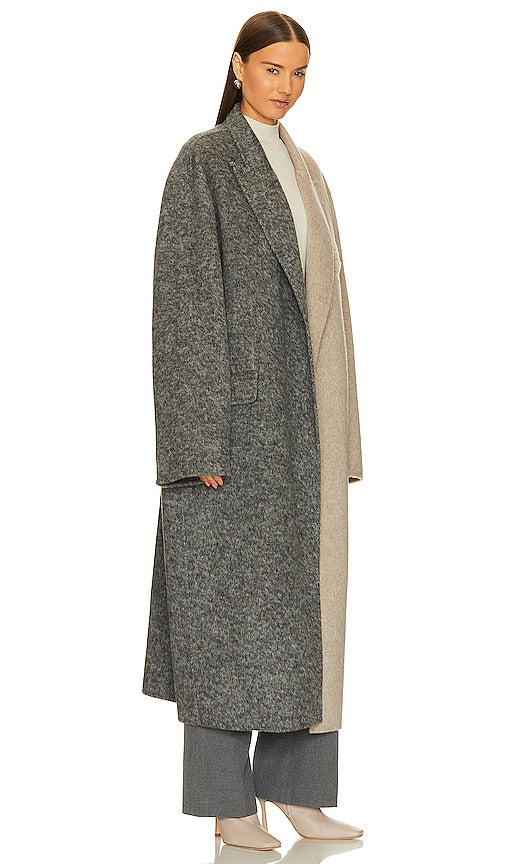 Ronny Kobo Wendalin Coat in Grey,Beige