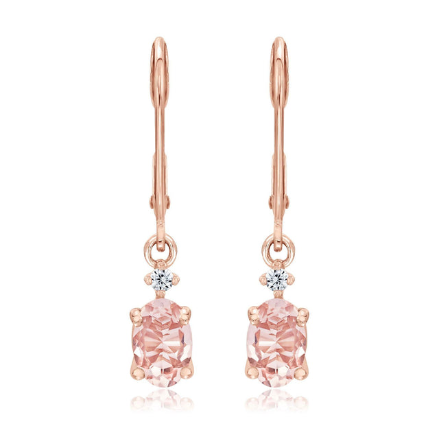 Rose Gold Morganite and Diamond Earrings