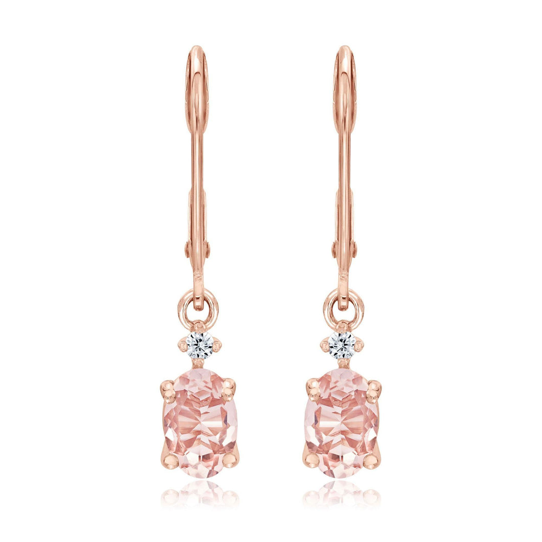 Rose Gold Morganite and Diamond Earrings