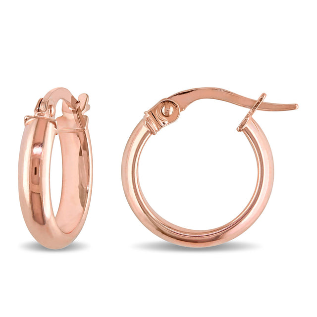 Rose Gold Polished Hoop Earrings