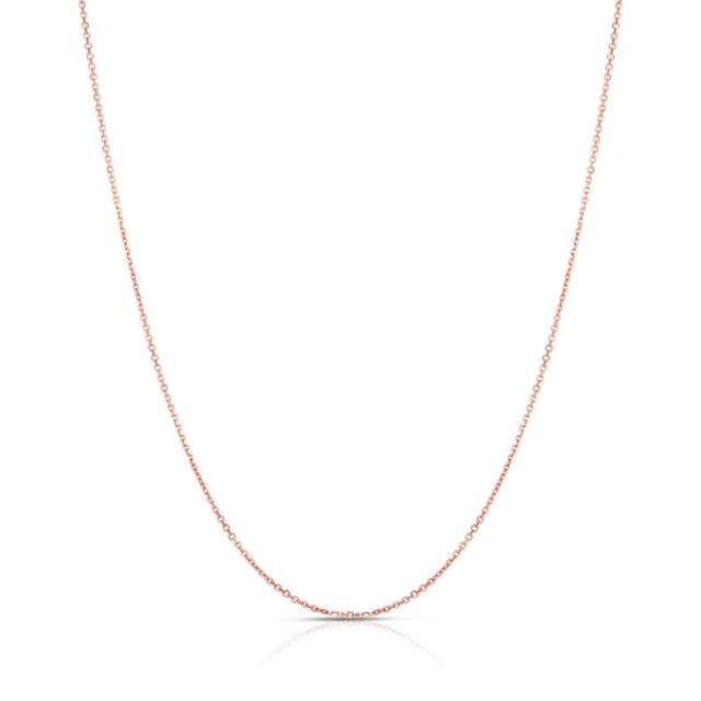 Rose Gold Solid Adjustable Cable Chain Necklace | 1.1mm | 22 Inches