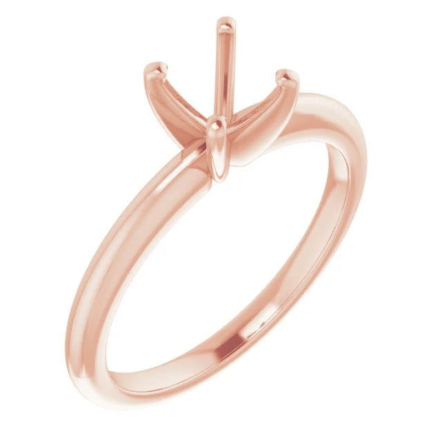 Rose Gold Solitaire Engagement Ring Setting