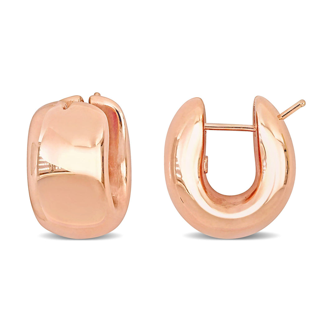 Rose Gold Wide Hoop Earrings