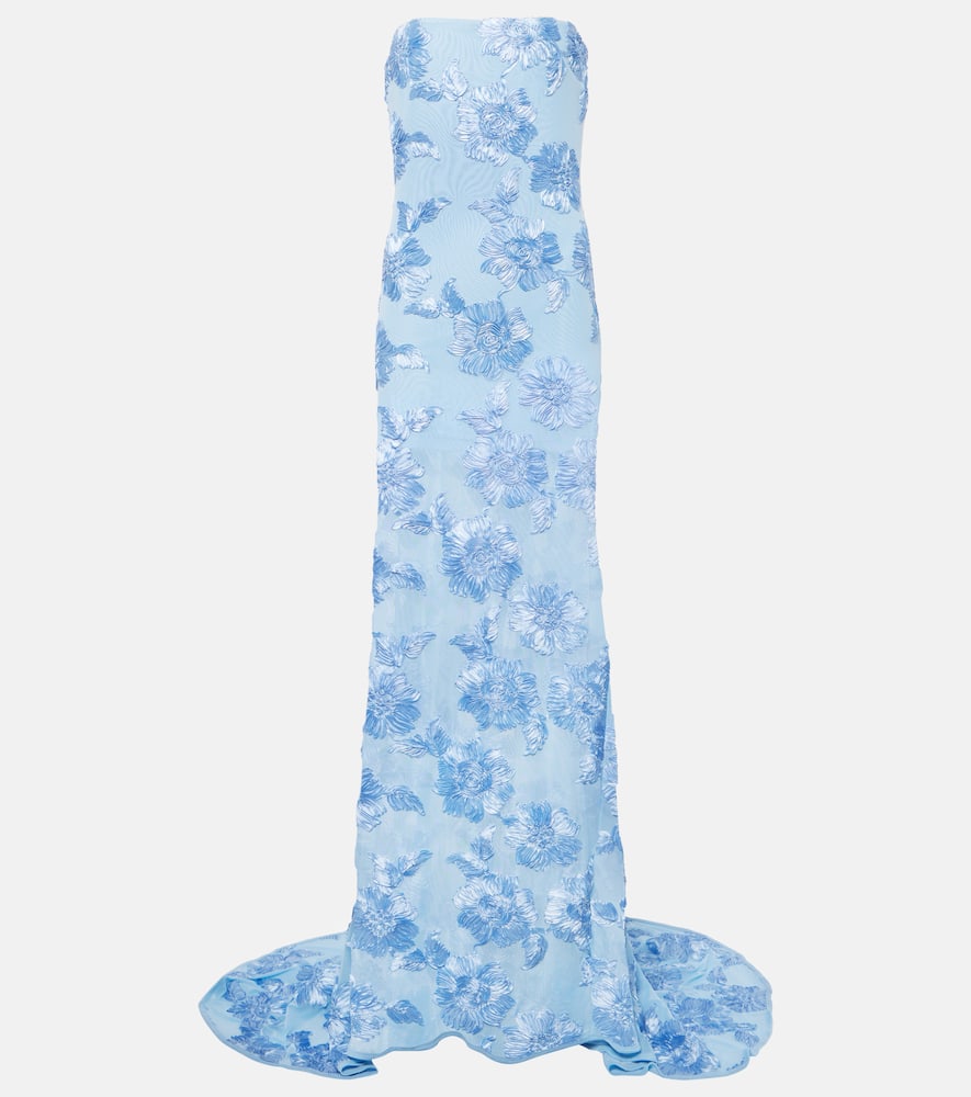 Rotate Alberty floral-appliqu√É¬© mesh gown