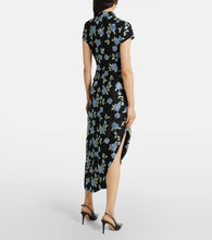 Rotate Asymmetric mesh midi dress