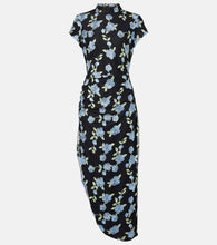 Rotate Asymmetric mesh midi dress