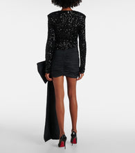 Rotate Bow-detail sequined minidress