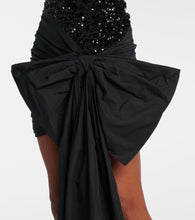 Rotate Bow-detail sequined minidress