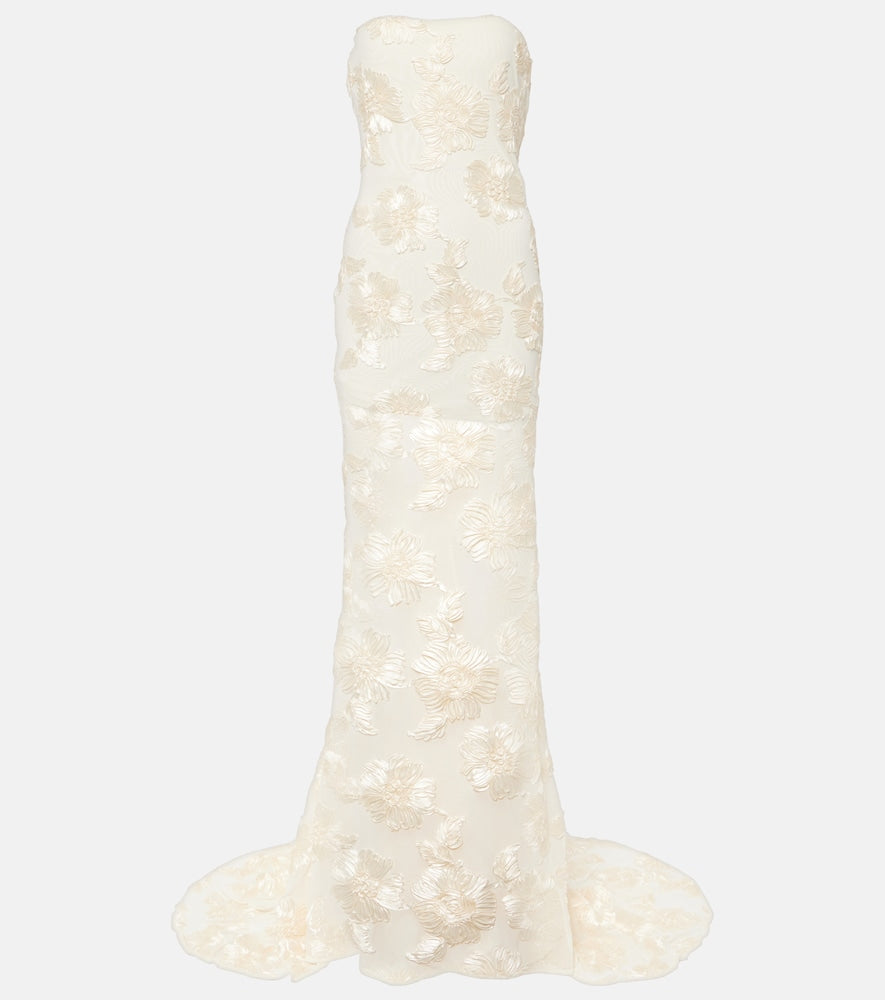 Rotate Bridal Alberty floral-appliqu√É¬© mesh gown. Rotate Bridal Alberty 花卉贴花网纱礼服