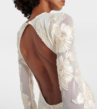 Rotate Bridal Rosita floral-appliqu√É¬© mesh minidress