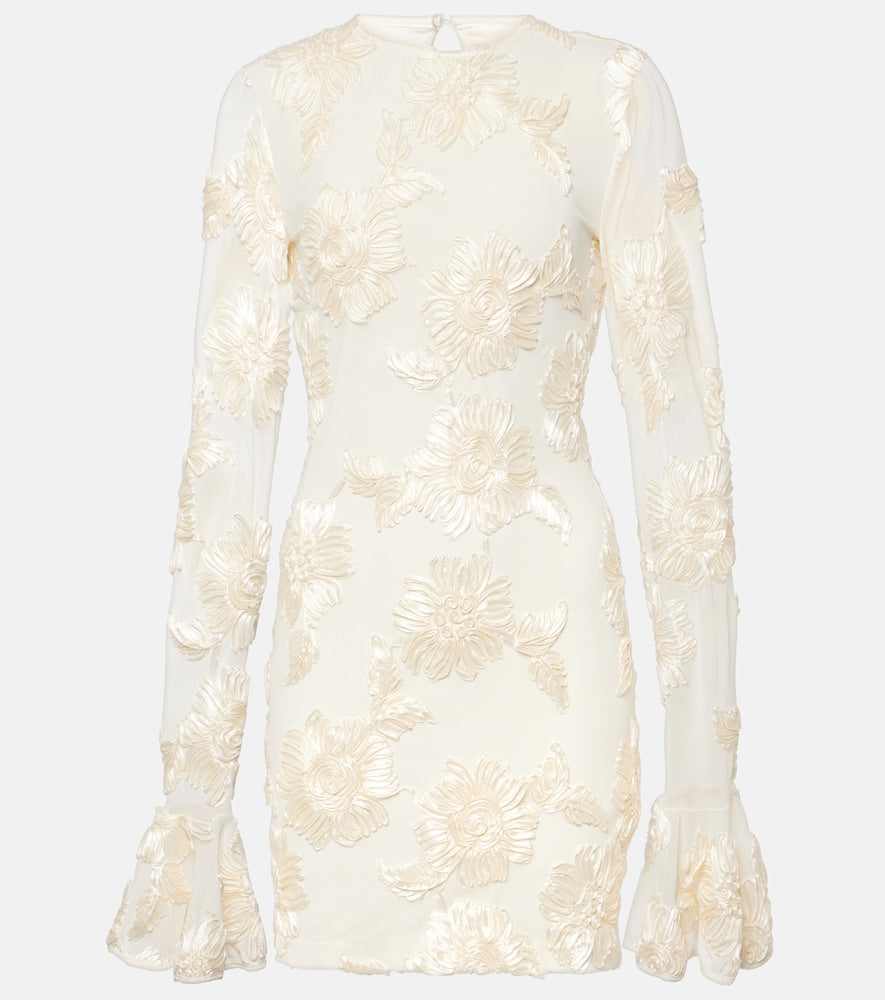 Rotate Bridal Rosita floral-appliqu√É¬© mesh minidress. Rotate Bridal Rosita 花卉贴花网纱迷你连衣裙