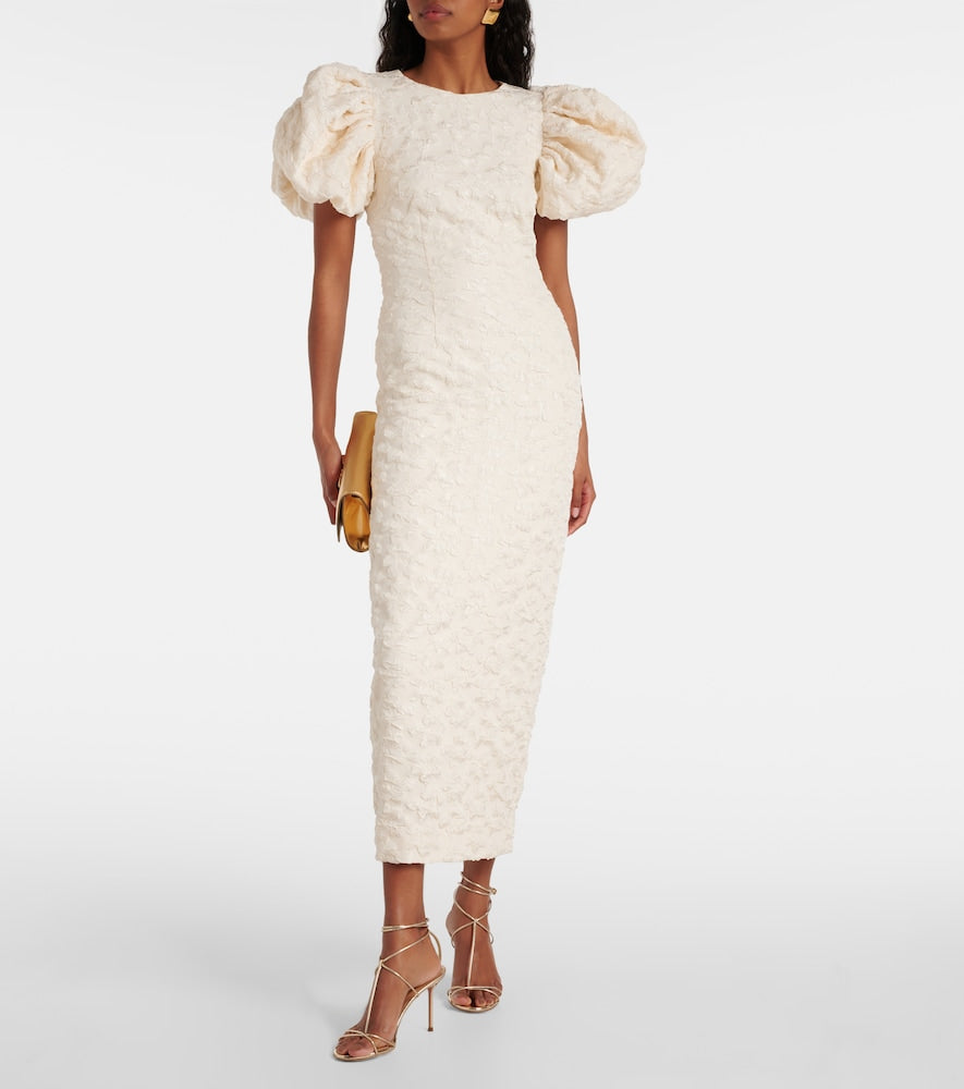 Rotate Bridal floral jacquard midi dress