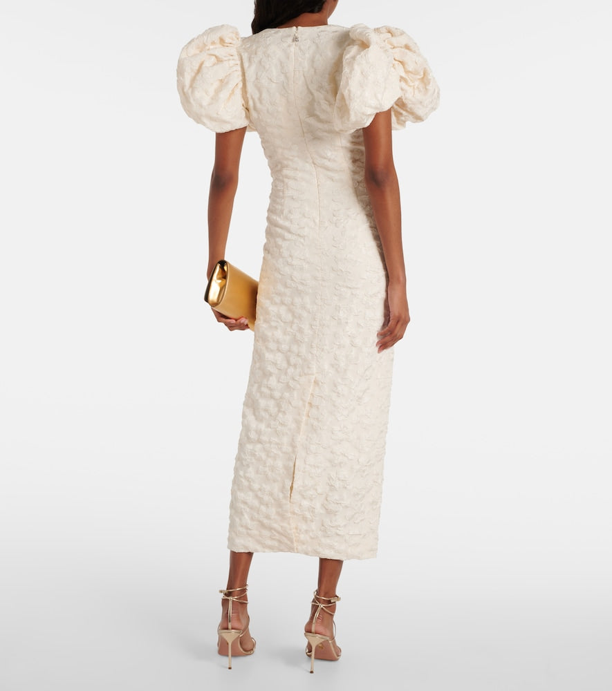 Rotate Bridal floral jacquard midi dress