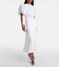 Rotate Bridal sequined puff-sleeve gown