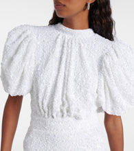 Rotate Bridal sequined puff-sleeve gown