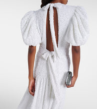 Rotate Bridal sequined puff-sleeve gown