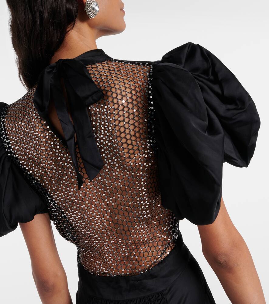 Rotate Dawnana embellished puff-sleeve gown