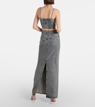 Rotate Embellished denim maxi skirt