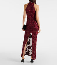 Rotate Embroidered halterneck gown
