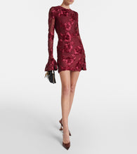 Rotate Floral embroidered mesh minidress