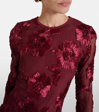 Rotate Floral embroidered mesh minidress