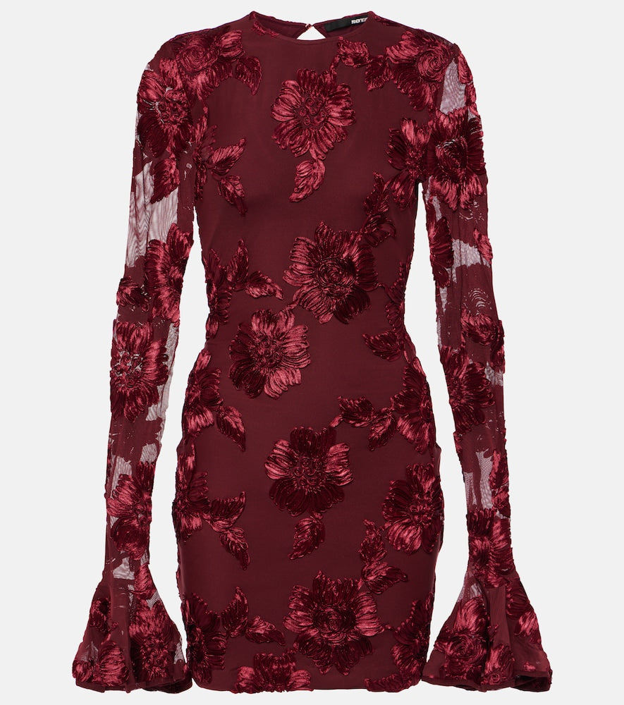 Rotate Floral embroidered mesh minidress. 旋转花卉刺绣网纱迷你连衣裙