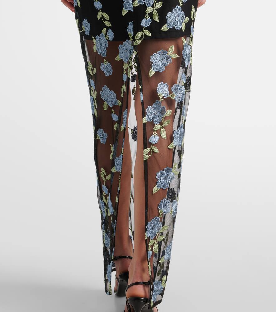 Rotate Floral mesh tube dress
