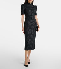 Rotate Jacquard midi dress