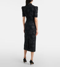 Rotate Jacquard midi dress
