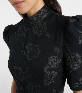 Rotate Jacquard midi dress