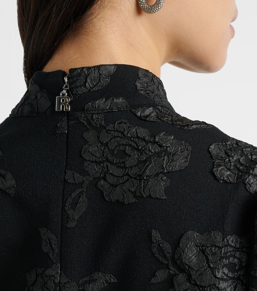Rotate Jacquard midi dress