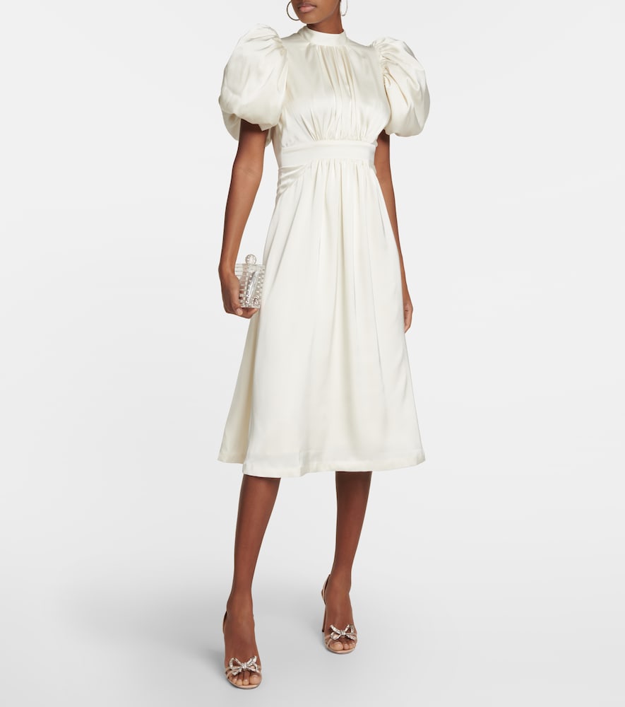 Rotate Open-back satin midi dress