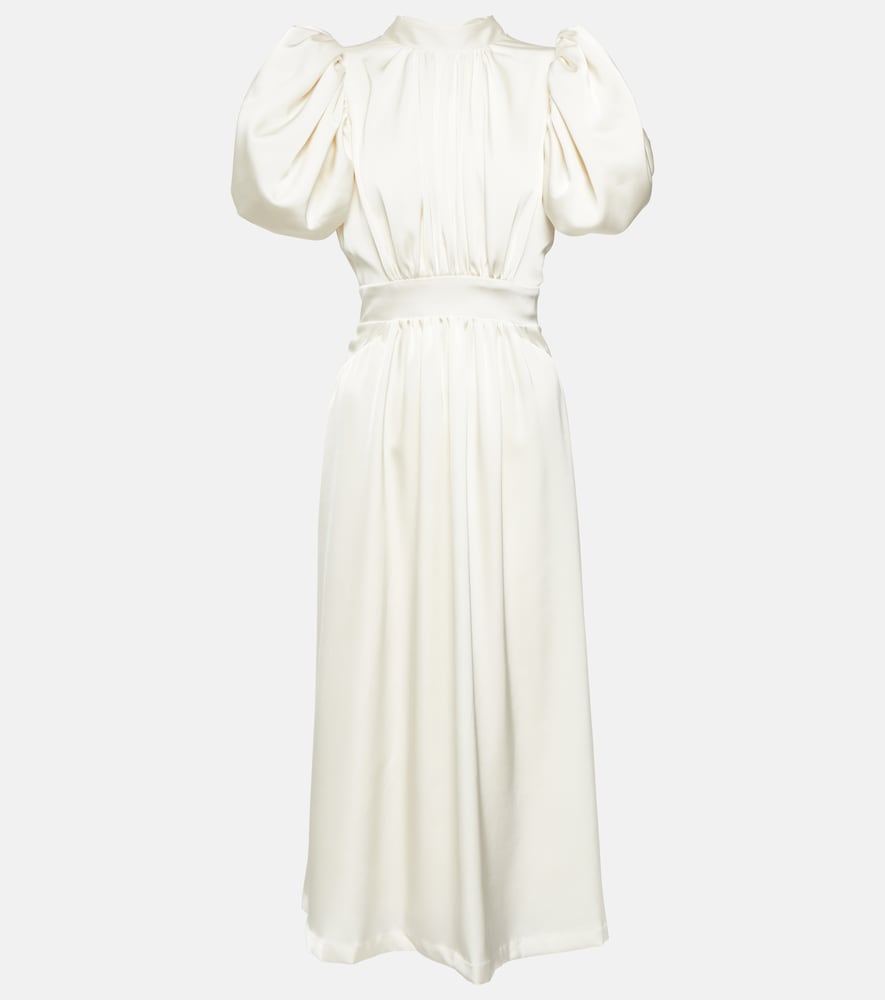 Rotate Open-back satin midi dress. 旋转露背缎面中长连衣裙
