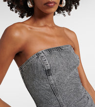 Rotate Rhinestone-embellished denim minidress
