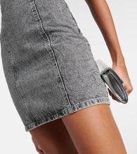 Rotate Rhinestone-embellished denim minidress