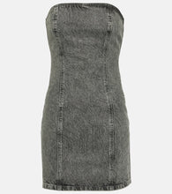 Rotate Rhinestone-embellished denim minidress. 旋转水钻装饰牛仔迷你裙