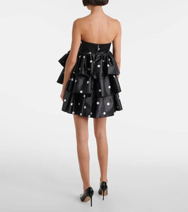 Rotate Ruffled satin minidress
