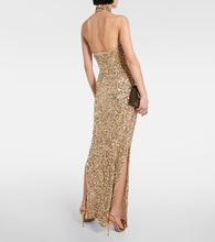 Rotate Sequined halterneck gown